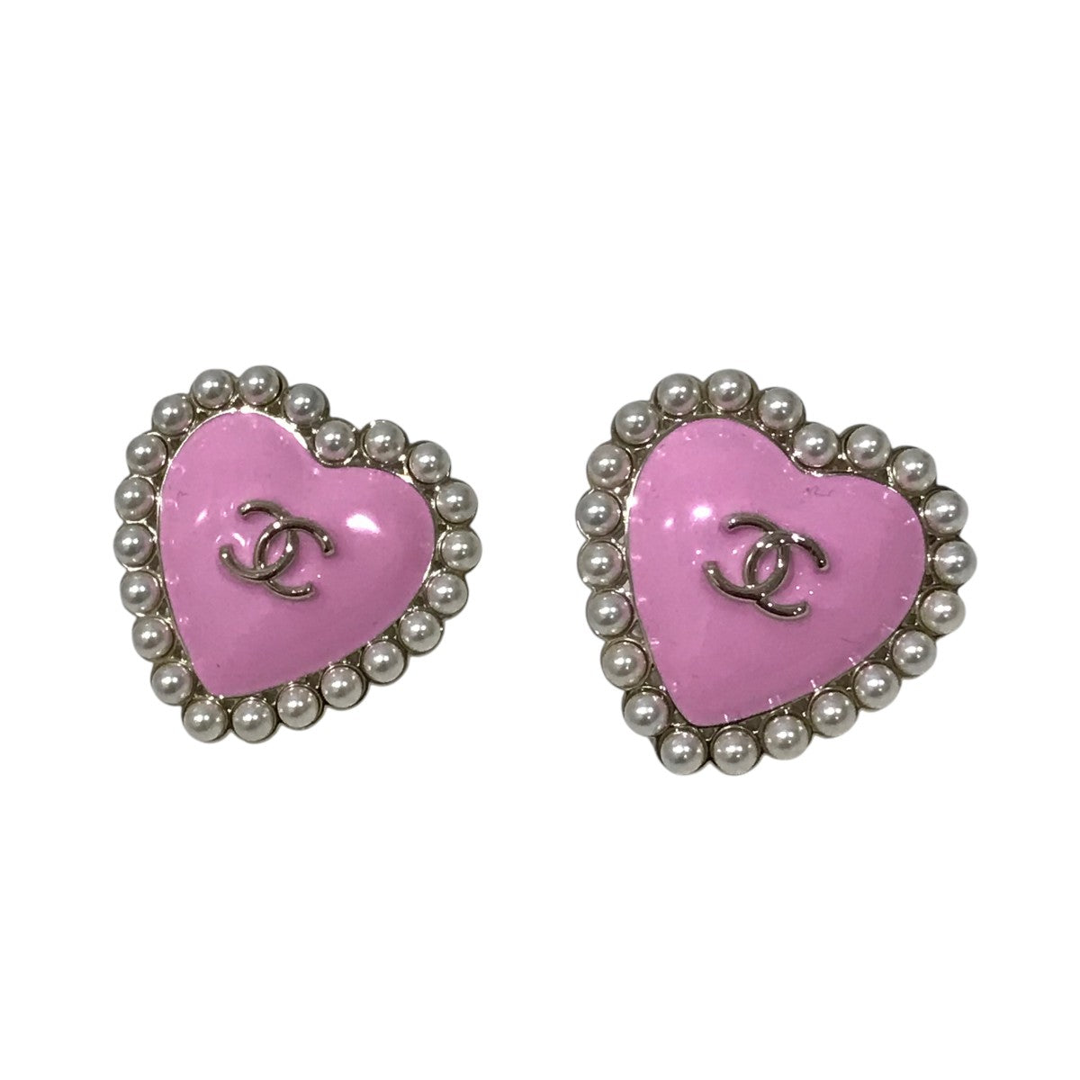 CHANEL(シャネル) 25AWB25ハートピアス ピンク×ホワイト｜【公式