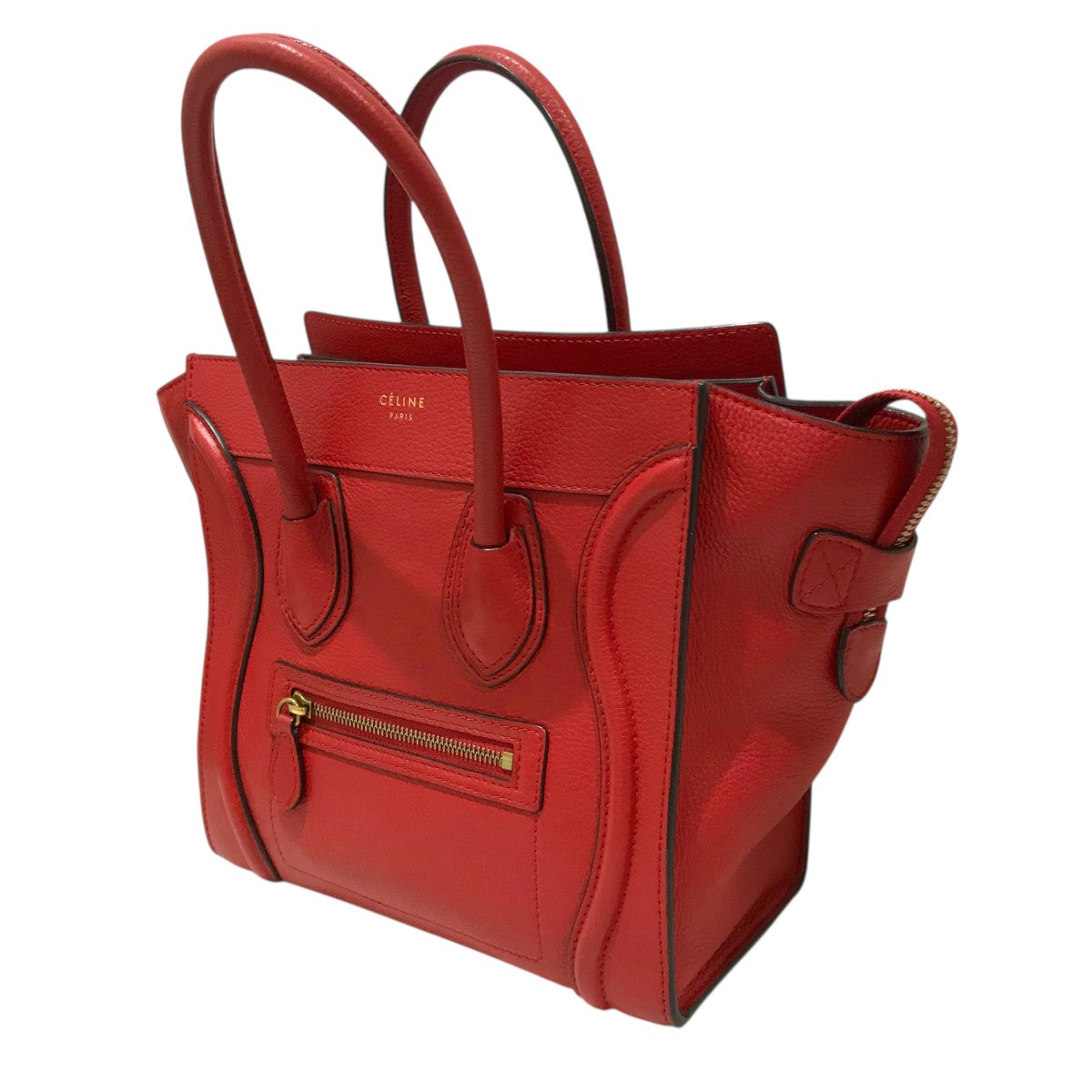 ✨秋カラー✨ セリーヌ ラゲージ マイクロ 旧ロゴ トリコロールカラー セリーヌ ラゲージ マイクロショッパー トリコロールの買取・質