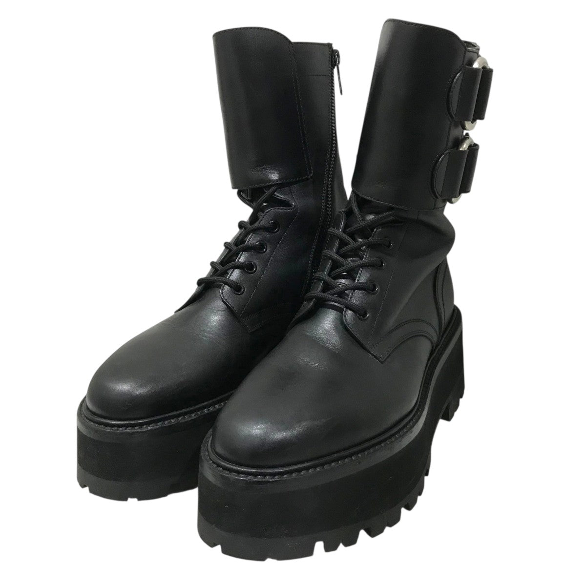 23SS Celine バルキーマックス レザーブーツ 42 厚底 CELINE(セリーヌ) バルキーマックスブーツ ブラック サイズ 42｜【公式