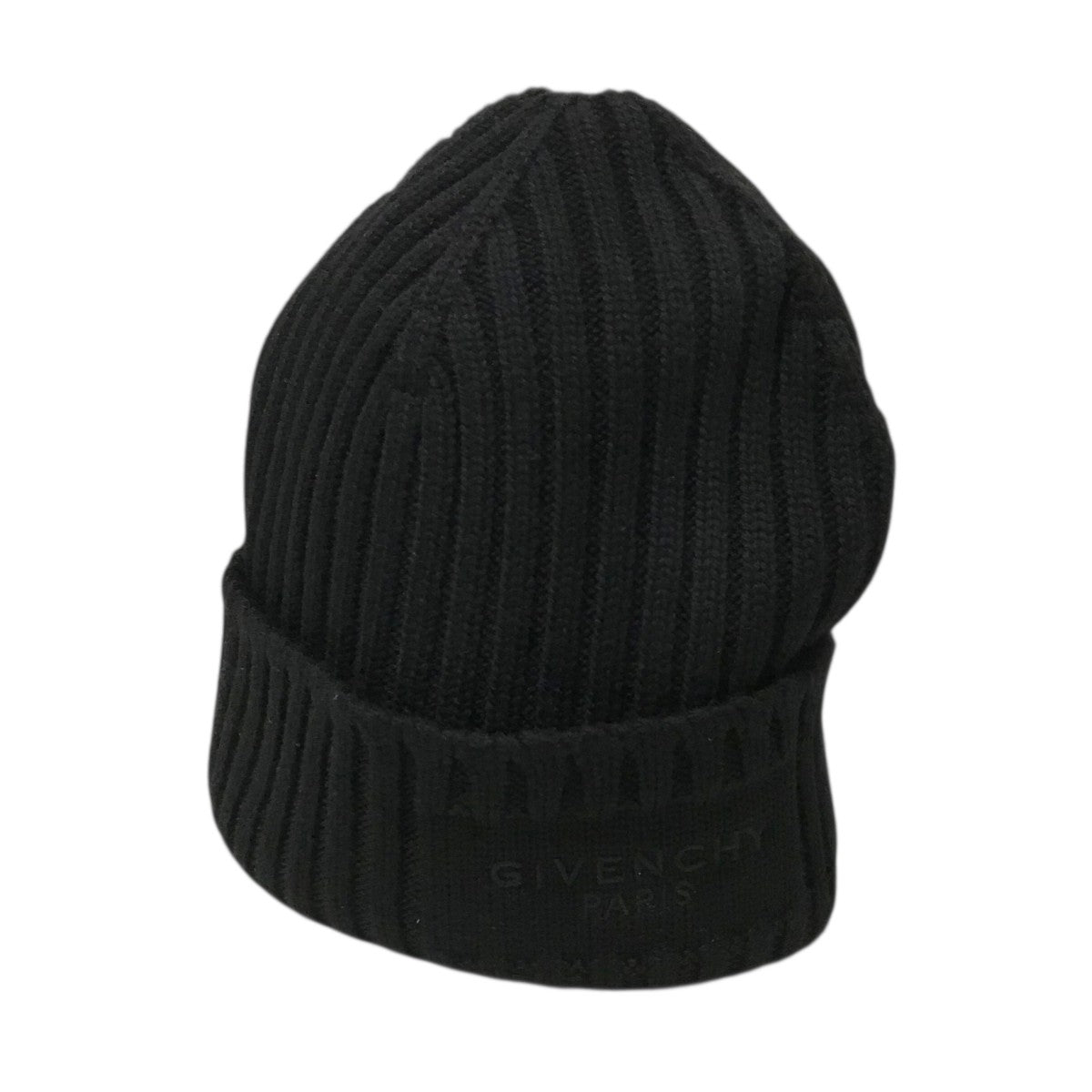 GIVENCHY ジバンシィ 黒 リブ編み ニット帽 GIVENCHY(ジバンシィ) 【BEANIE GIV PARIS】ニットキャップ ブラック