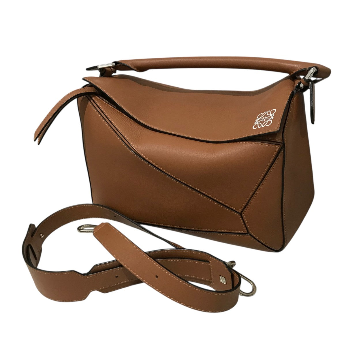 ヨッピー　未使用⭐︎LOEWE ロエベ LOEWE(ロエベ) PAZZLE EDGE BAG MIDIUMショルダーバッグ ブラウン