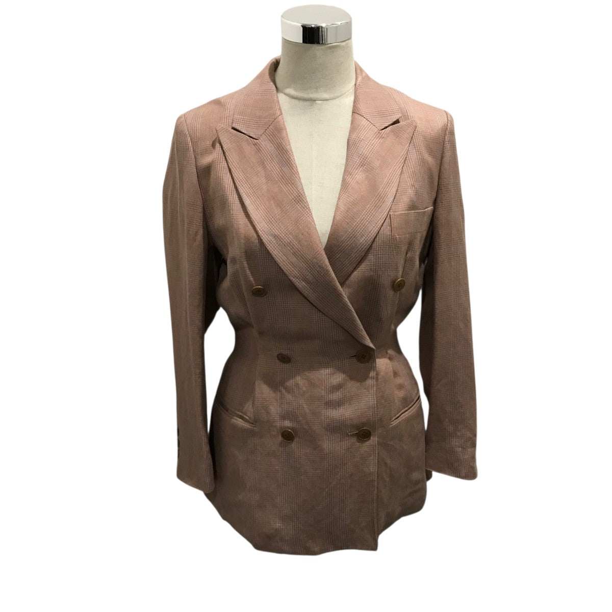 レーヨンリネン グレンチェックジャケット35-07-52-07354