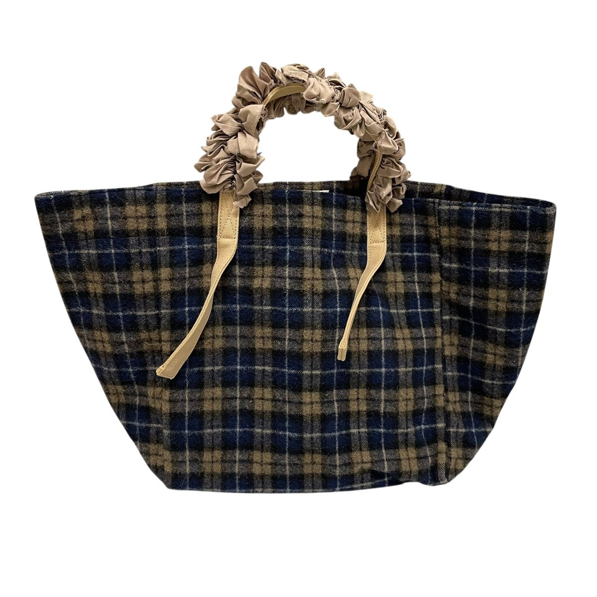 LUDLOW(ラドロー) チェックトートバッグ ベージュ×ネイビー｜【公式