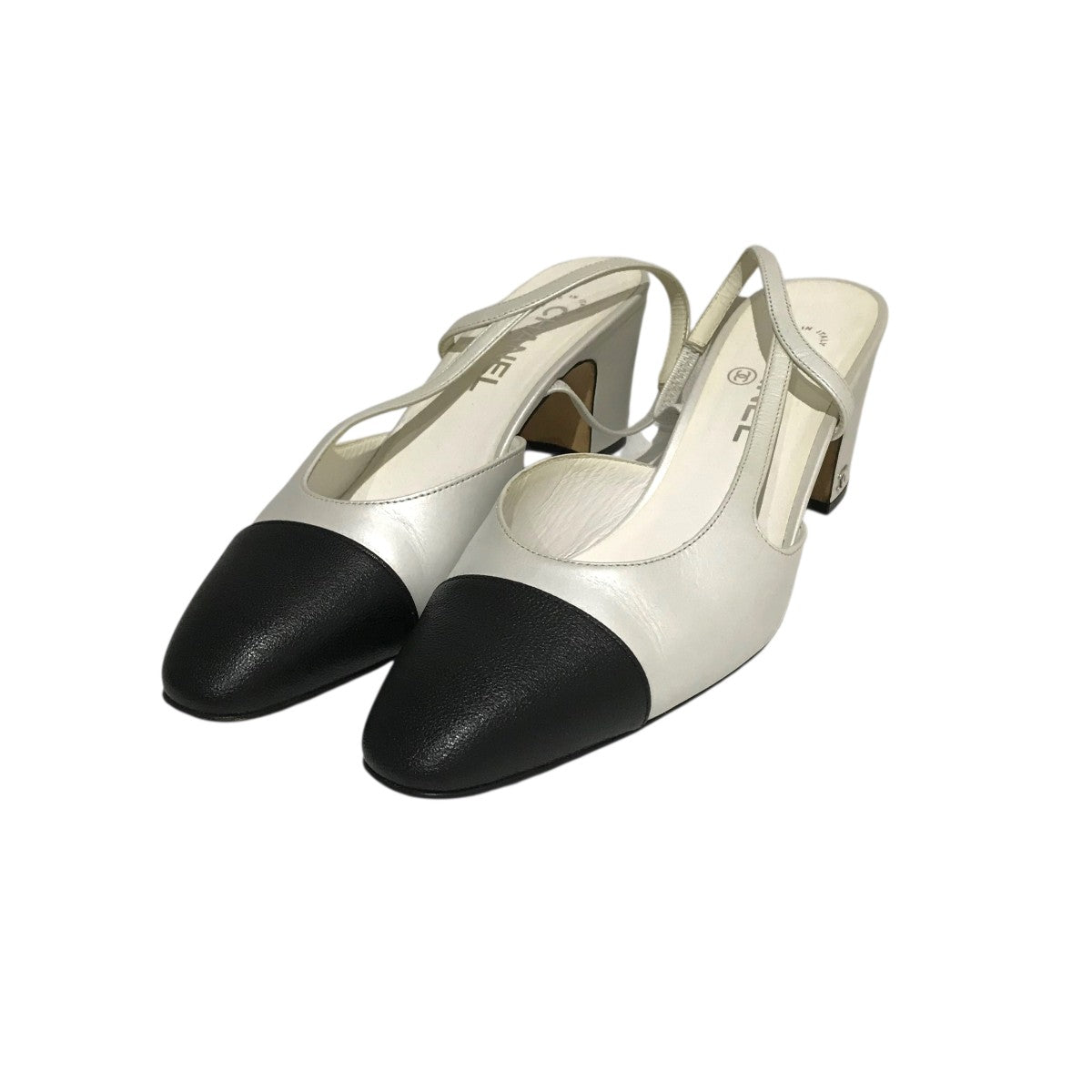 シャネル　ストラップパンプス CHANEL(シャネル) ストラップパンプス シルバーブラック サイズ 391/2