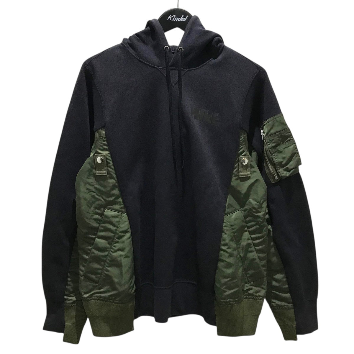 sacai×NIKE 切替パーカーCW2419 CW2419 ネイビー×カーキ サイズ XS