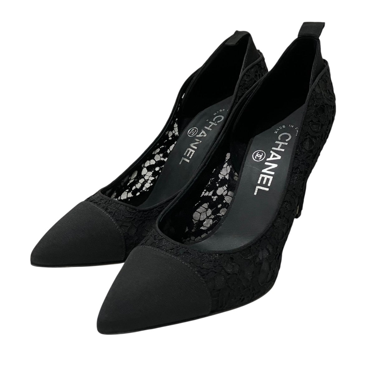 CHANEL(シャネル) レースパンプス ブラック サイズ 37 1/2｜【公式