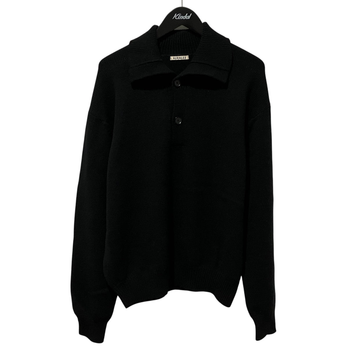 0*0様 AURALEE ニットポロ ブラック AURALEE(オーラリー) 【HARD TWIST MERINO KNIT BIG POLO】ニット
