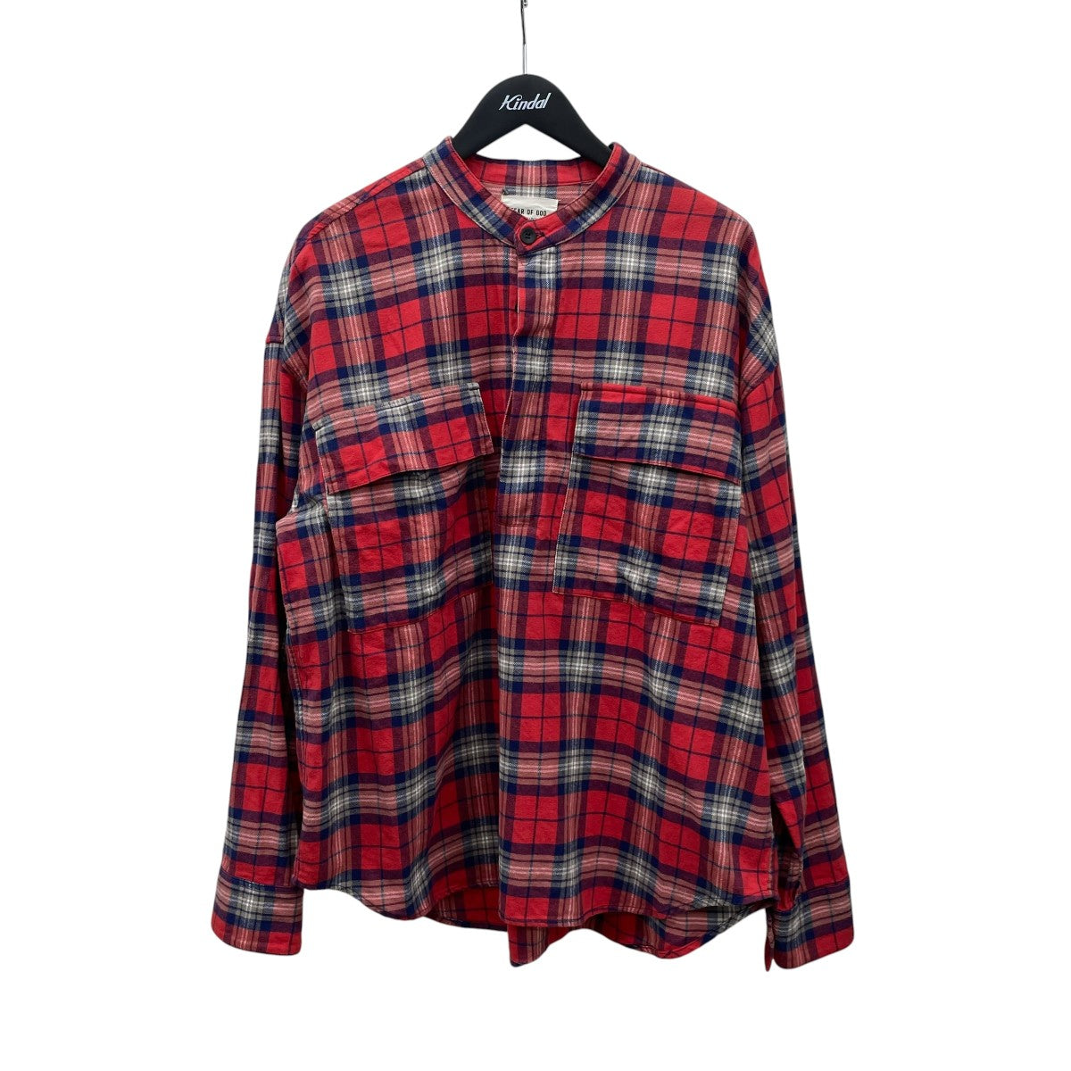 バンドカラー長袖チェックシャツSIXTH COLLECTION