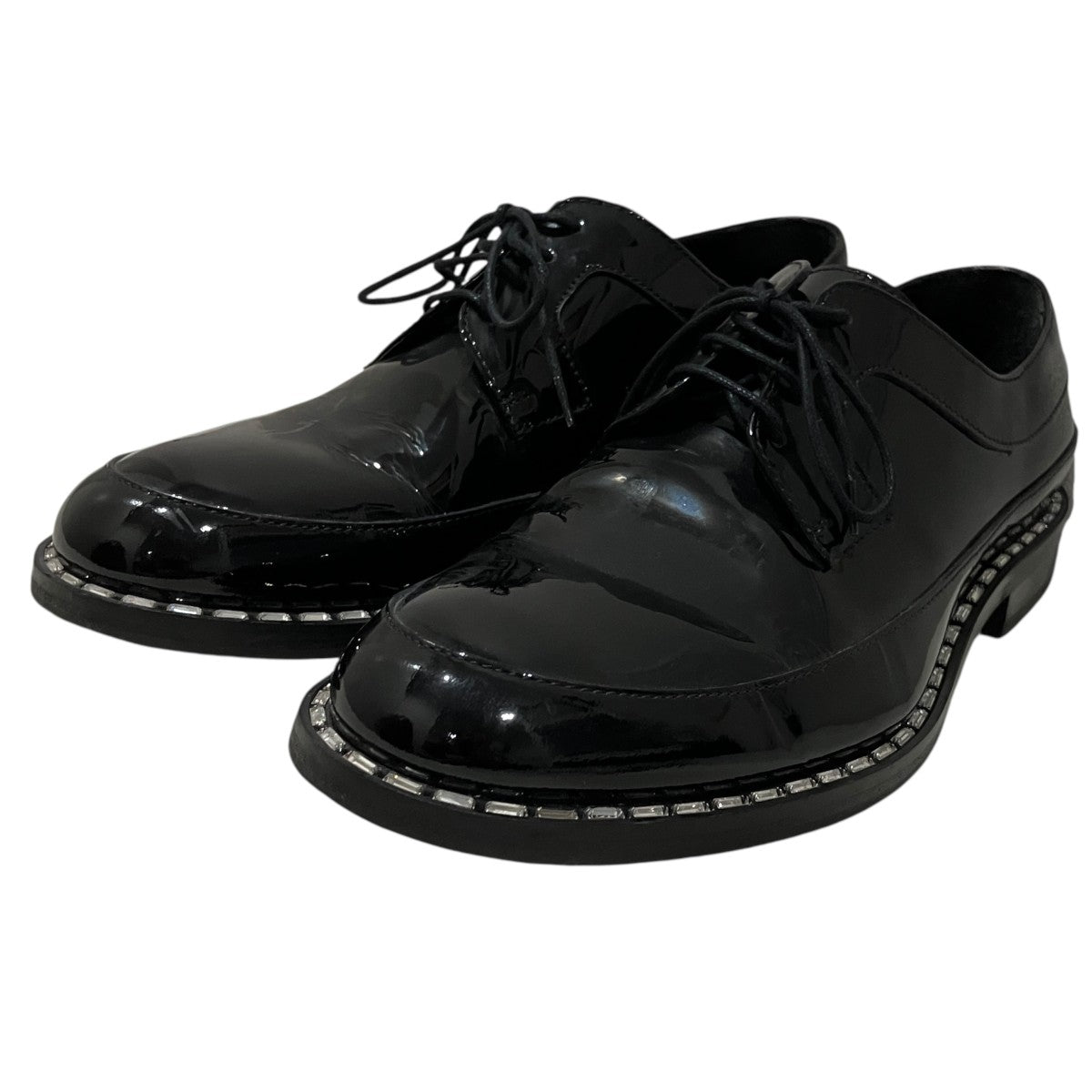 JIMMY CHOO パテントレザー フラットシューズ 36 ブラック パール JIMMY CHOO(ジミーチュウ) パテントレザーシューズ ブラック サイズ 40
