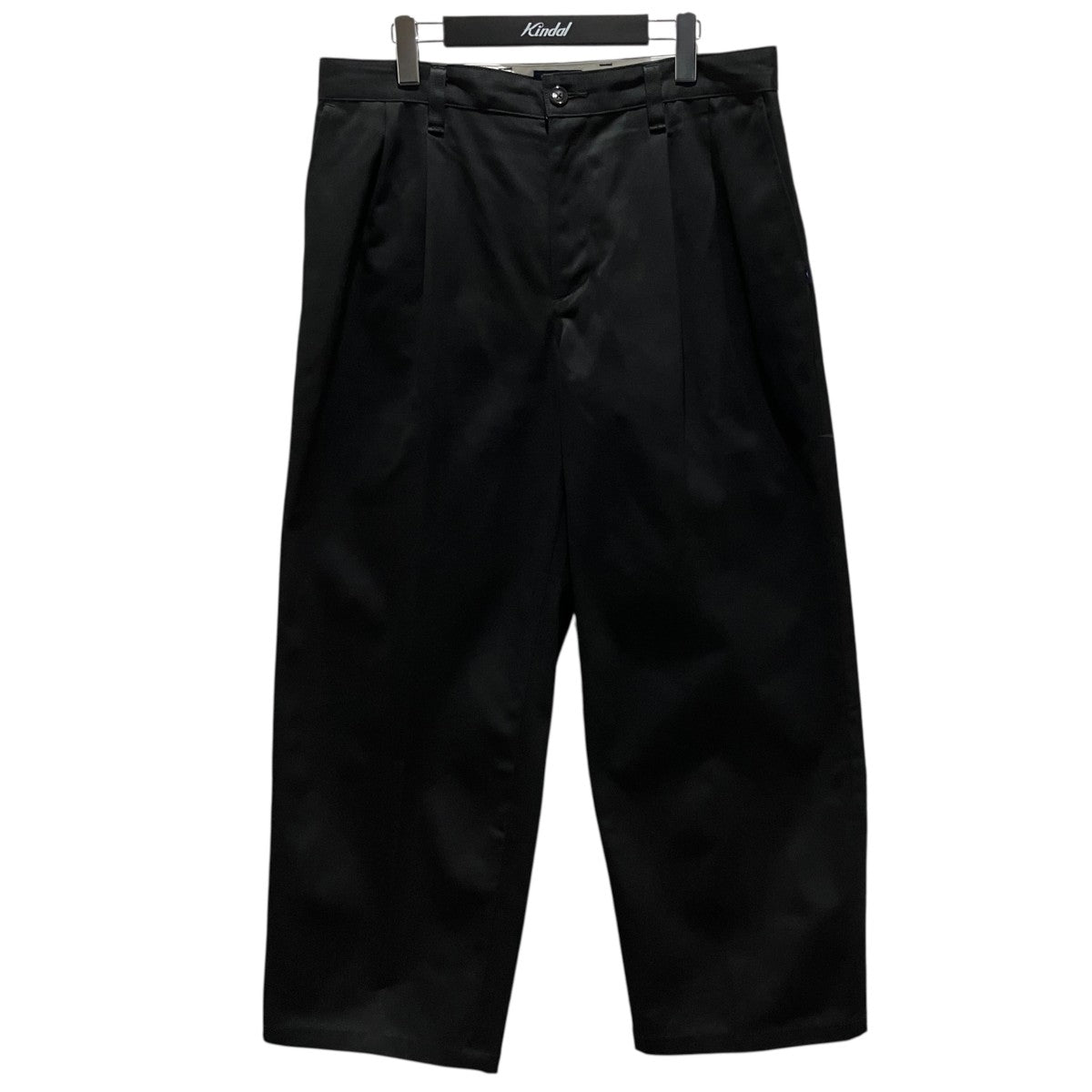 美品　descendant ワイドテーパード　スラックス　XLサイズ　ブラック DESCENDANT(ディセンダント) 【SF WIDE TROUSERS】ワイドテーパード