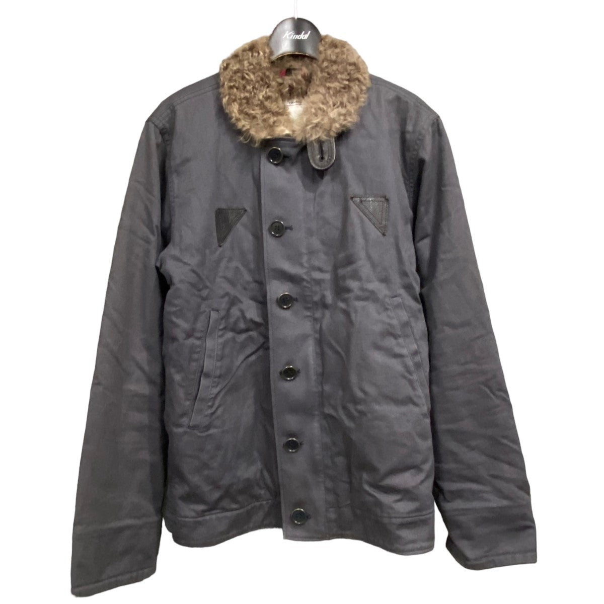 VISVIM(ビズビム) 「DECKHAND JACKET SHEEP LINING」ラムフォーカラージャケット ネイビー サイズ  12｜【公式】カインドオルオンライン ブランド古着・中古通販【kindal】