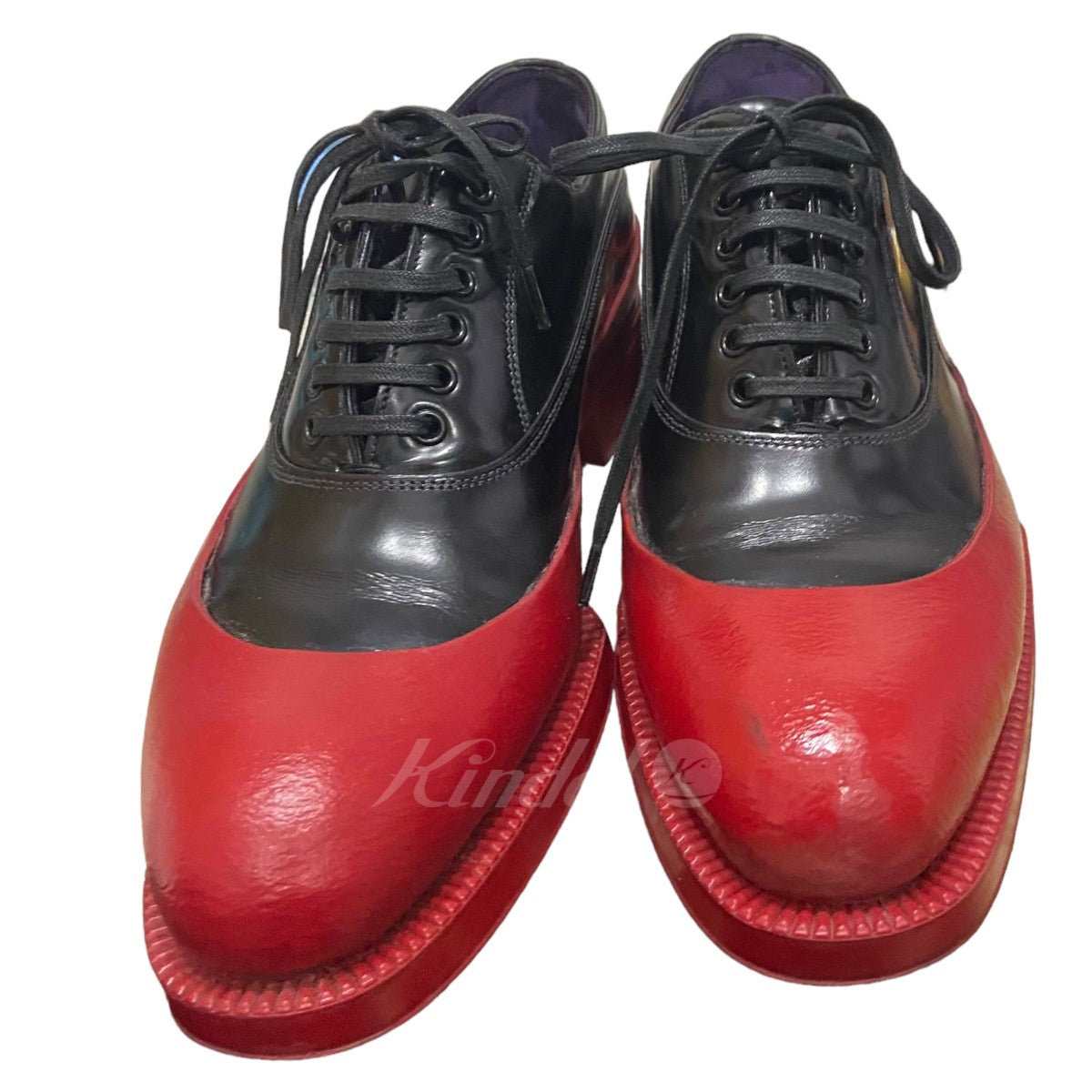 メンズ12aw prada rubber leather shoes 27.0