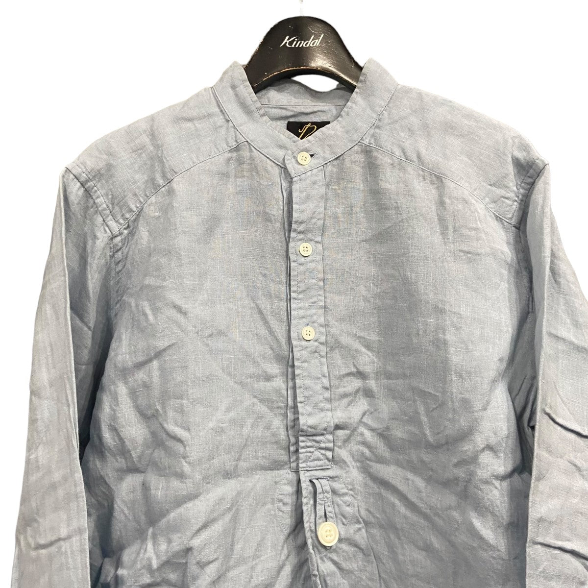 24SS「Band Collar EDW Shirt」スタンドカラーリネンシャツ