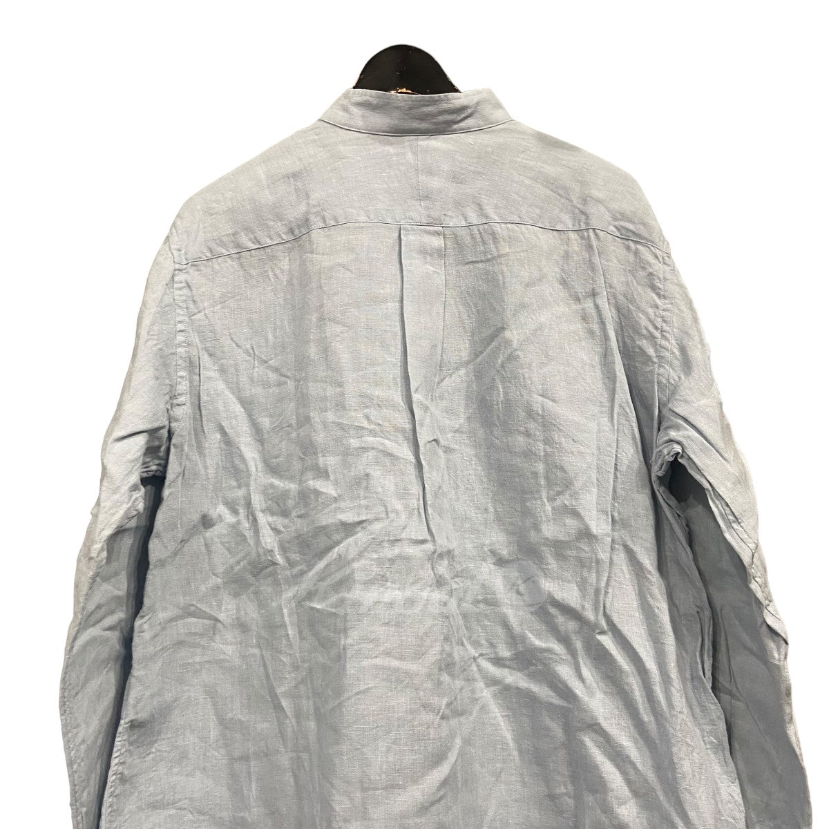 24SS「Band Collar EDW Shirt」スタンドカラーリネンシャツ