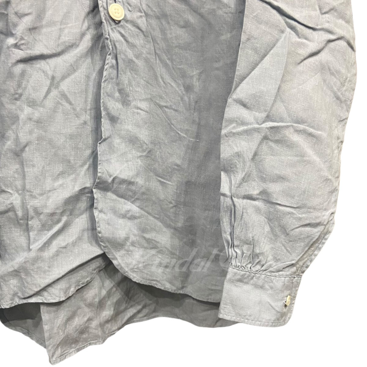 24SS「Band Collar EDW Shirt」スタンドカラーリネンシャツ