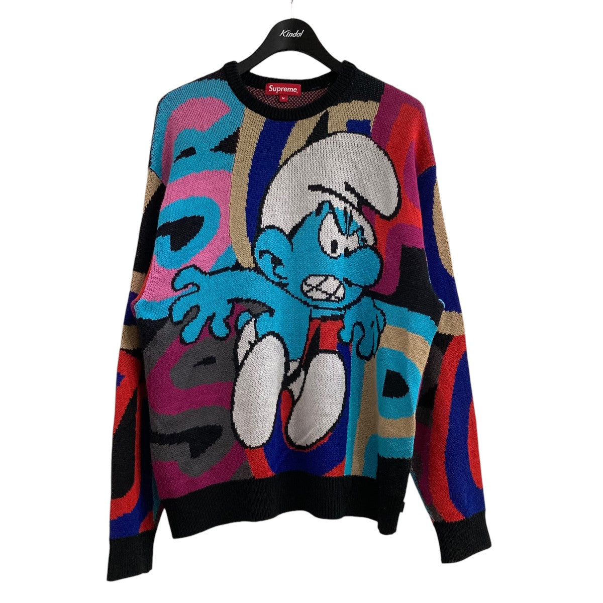 Supreme(シュプリーム) Smurfs Sweaterキャラクターデザインクルーネックニット ブルー×ブラック×マルチカラー サイズ  M｜【公式】カインドオルオンライン ブランド古着・中古通販【kindal】