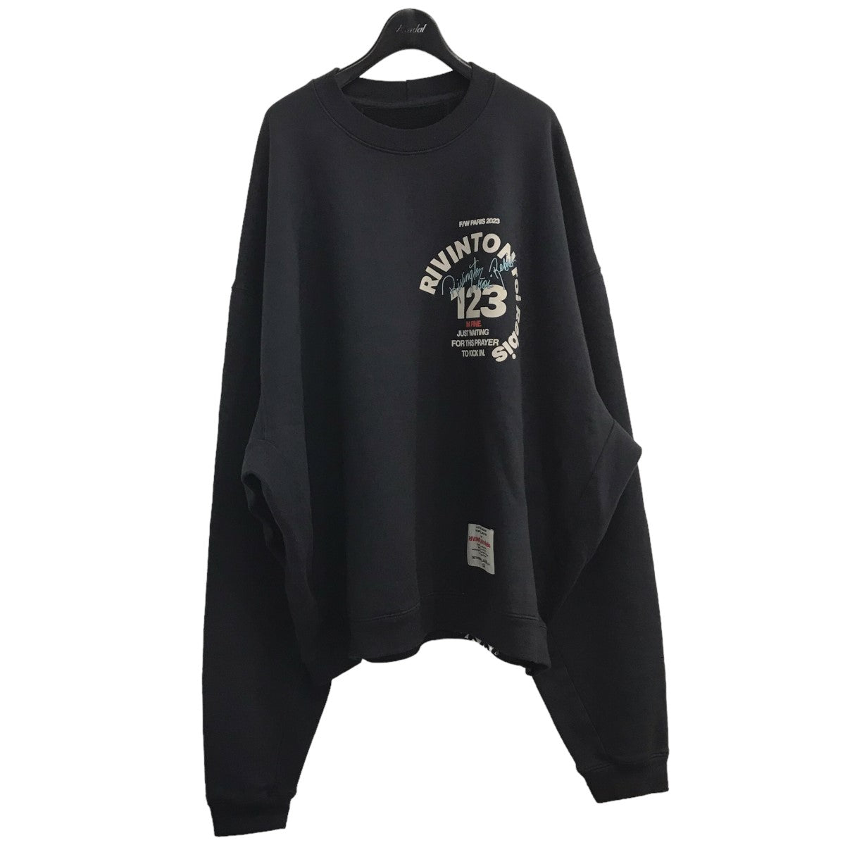 RRR123(リヴィントンロイレビス) ｢CVA PARIS FW CREWNECK｣ バックデザインクルーネックスウェット ネイビー サイズ  14｜【公式】カインドオルオンライン ブランド古着・中古通販【kindal】