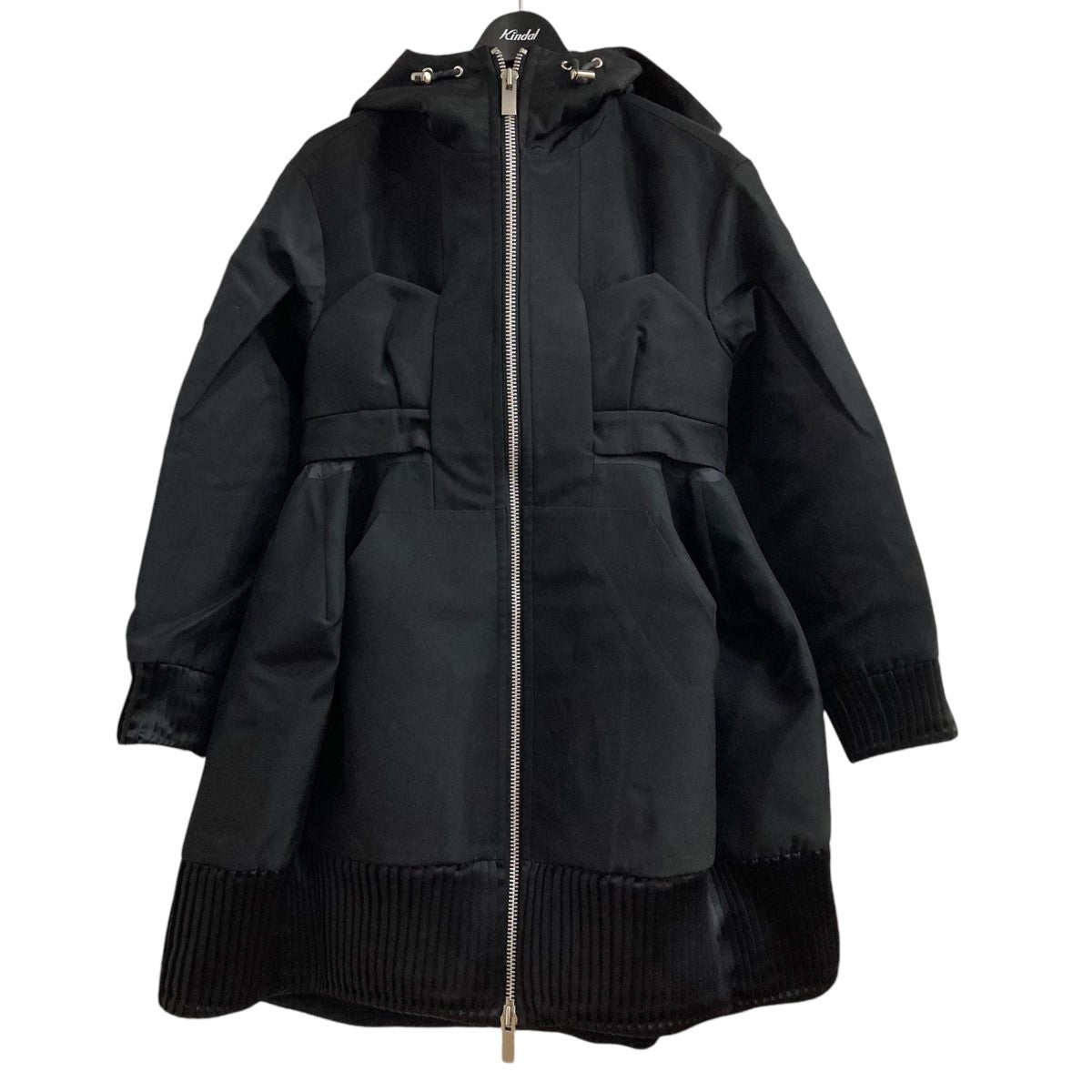 sacai(サカイ) 22AW22-06316シルク混ウール ジップアップパーカー ブラック サイズ 1｜【公式】カインドオルオンライン  ブランド古着・中古通販【kindal】