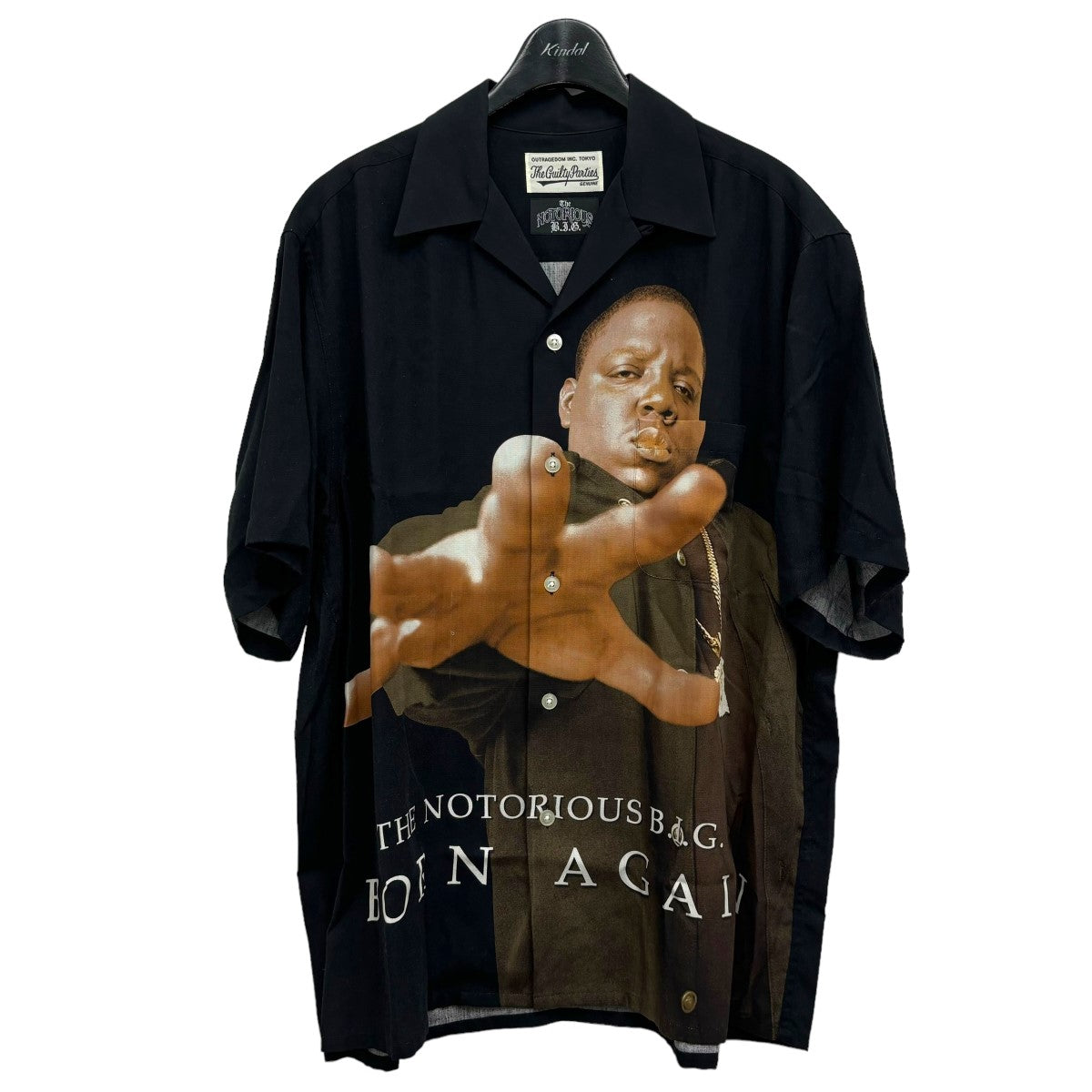 WACKO MARIA(ワコマリア) THE NOTORIOUS B．I． S S SHIRTオープンカラーシャツ ブラック×マルチカラー サイズ  15｜【公式】カインドオルオンライン ブランド古着・中古通販【kindal】