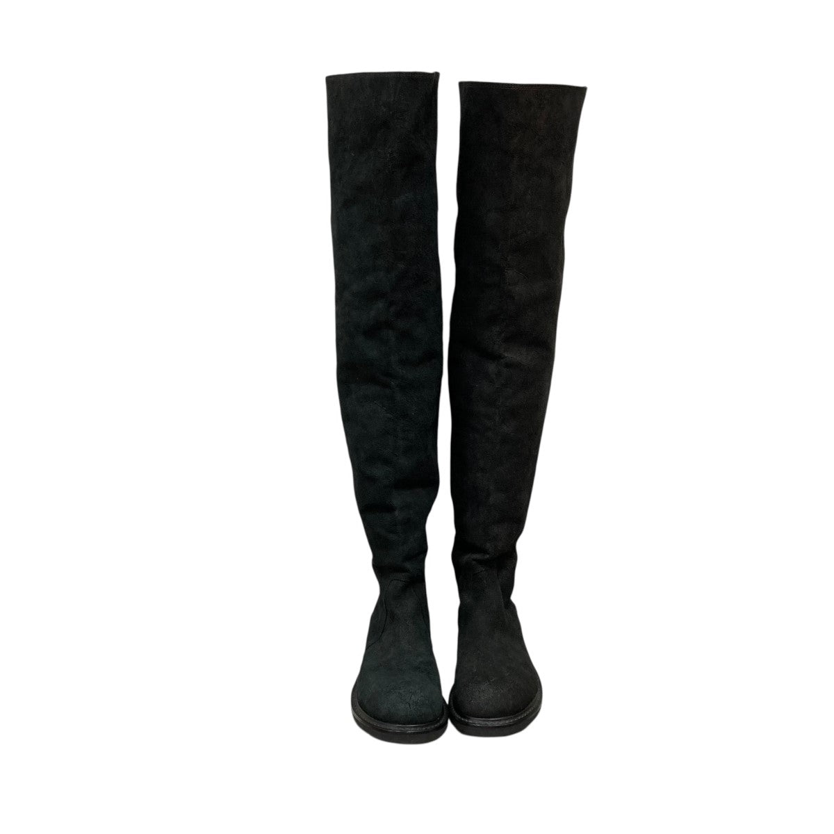 【美品】RickOwens黒スエード風ウエスタンブーツ ジッパー付き**41** 美品】RickOwens黒スエード風ウエスタンブーツ ジッパー付き**41