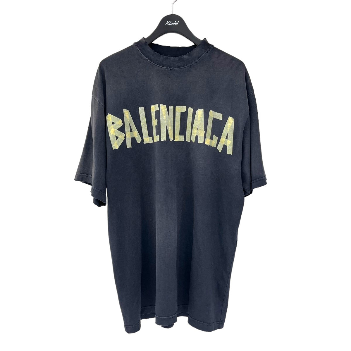 BALENCIAGA(バレンシアガ) 23SS 「TAPE TYPE」テープロゴTシャツ739784 739784 ネイビー×イエロー サイズ  S｜【公式】カインドオルオンライン ブランド古着・中古通販【kindal】