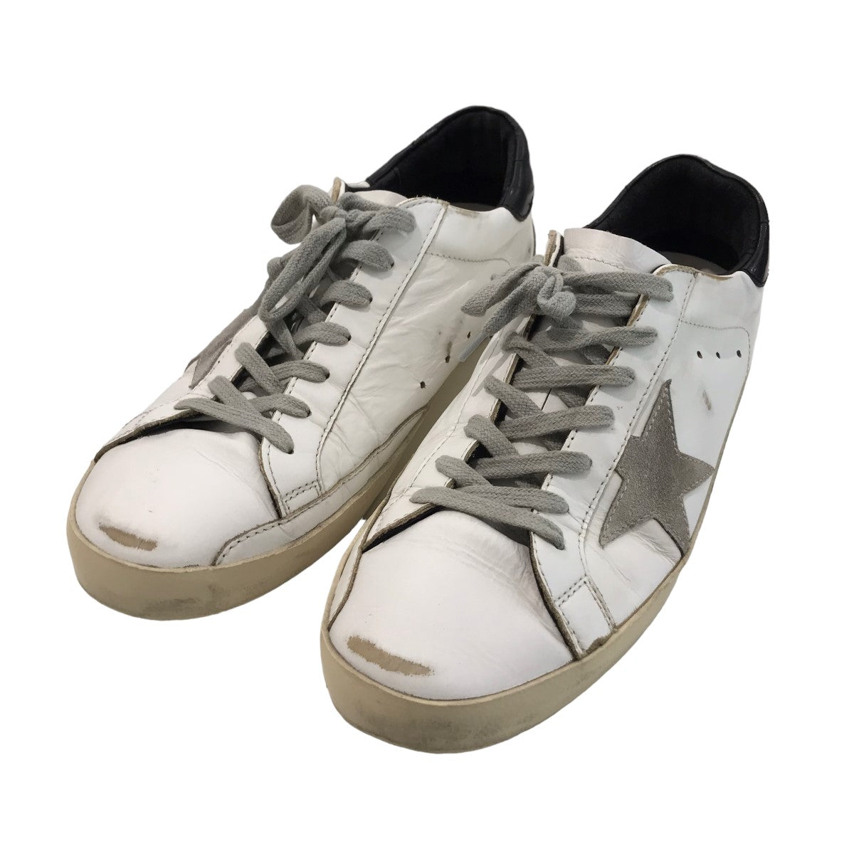 GOLDEN GOOSE(ゴールデングース) SUPERSTARヴィンテージ加工ローカットスニーカー ホワイト×ブラック サイズ  43｜【公式】カインドオルオンライン ブランド古着・中古通販【kindal】