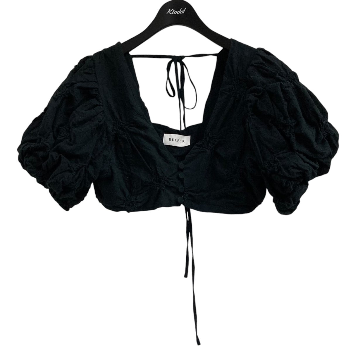 【値下げ】BELPER EMBROIDERY LINEN BLOUSE エンブロイダリーリネンブラウス 1848-0323 ブラック サイズ：F (EC) BELPER(ベルパー) EMBROIDERY LINEN BLOUSEエンブロイダリー