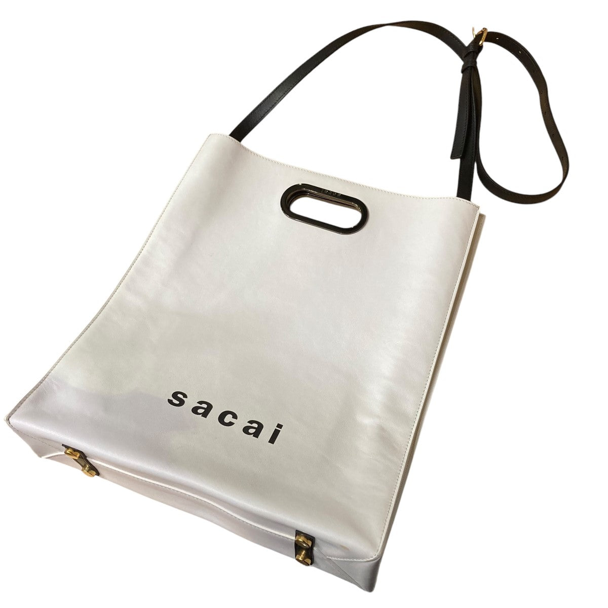 sacai(サカイ) ｢New Shopper Bag｣ショッパーレザーショルダーバッグS065-03-101 S065-03-101  ホワイト｜【公式】カインドオルオンライン ブランド古着・中古通販【kindal】