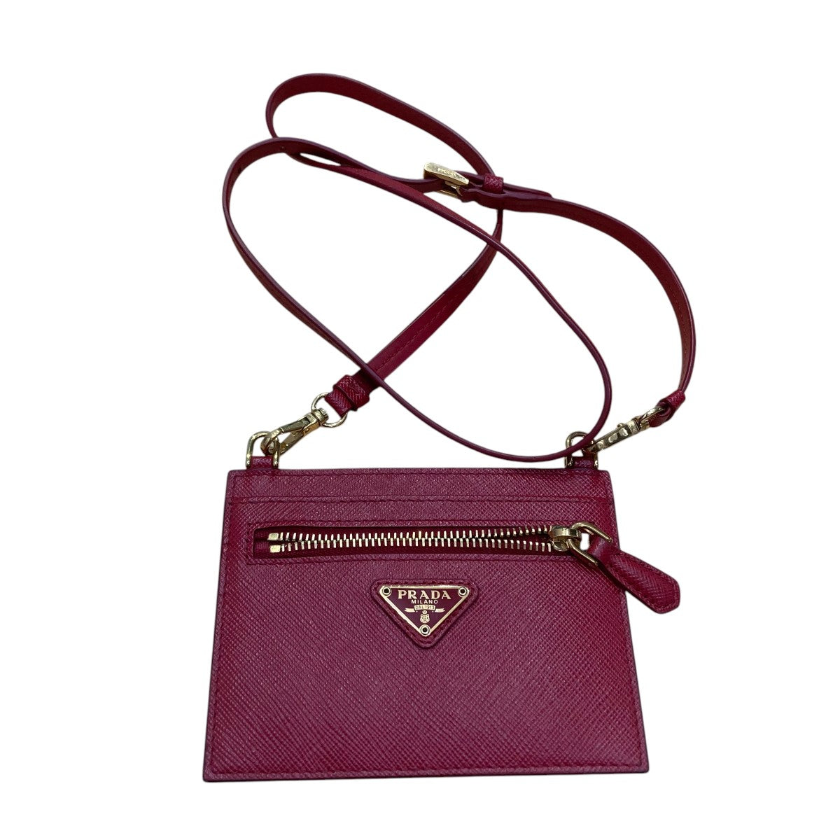 PRADA(プラダ) サフィアーノ ストラップ付カードケース 1TL406
