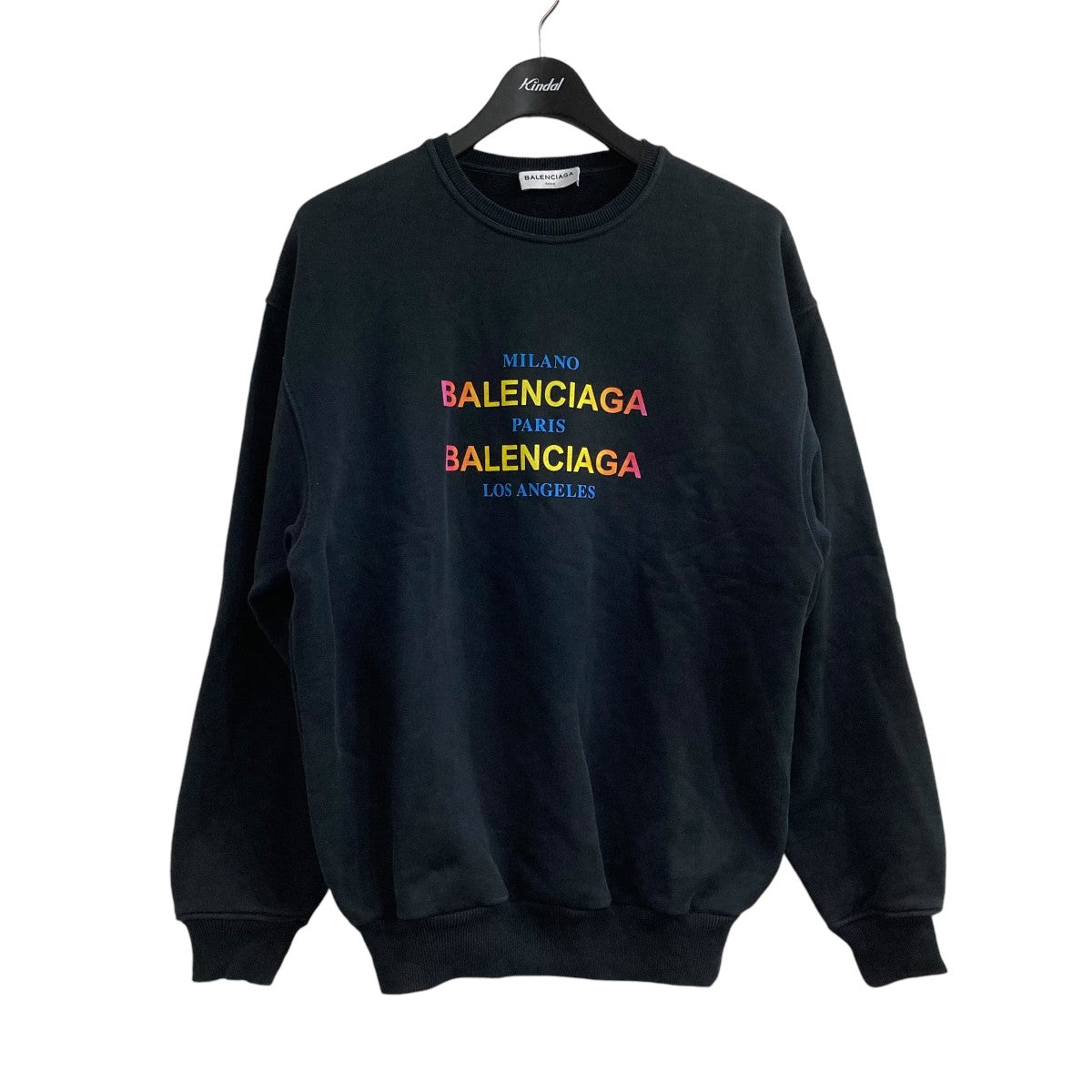 BALENCIAGA(バレンシアガ) プリントクルーネックスウェットトレーナー501980 501980 ブラック サイズ  S｜【公式】カインドオルオンライン ブランド古着・中古通販【kindal】