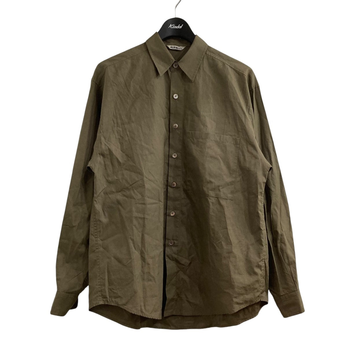 AURALEE(オーラリー) WASHED FINX TWILL BIG SHIRTツイルビッグシャツA24AS02TN A24AS02TN カーキ  サイズ 3｜【公式】カインドオルオンライン ブランド古着・中古通販【kindal】