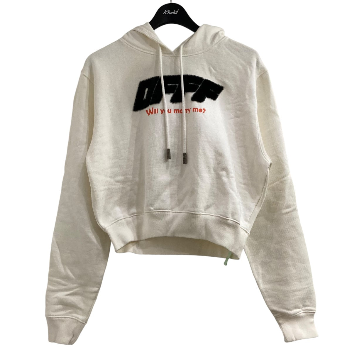 オフホワイト  19SS  OWBB016S19003060 ロゴプリントクロップドプルオーバーパーカー レディース S LIP SERVICE（リップサービス）｜ クロップドカットパーカー アイテム