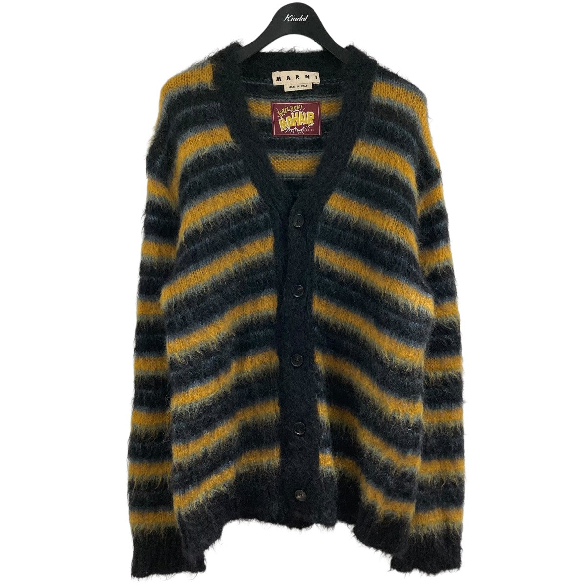 MARNI ボーダーシャギーニットカーディガン 古着・中古-1枚目のアイテム画像