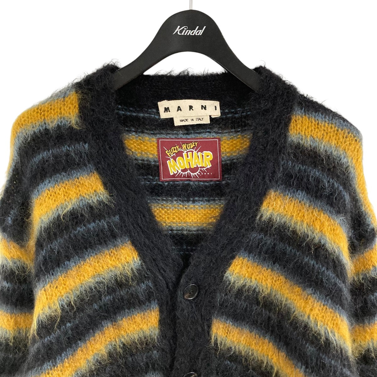 MARNI ボーダーシャギーニットカーディガン 古着・中古-2枚目のアイテム画像