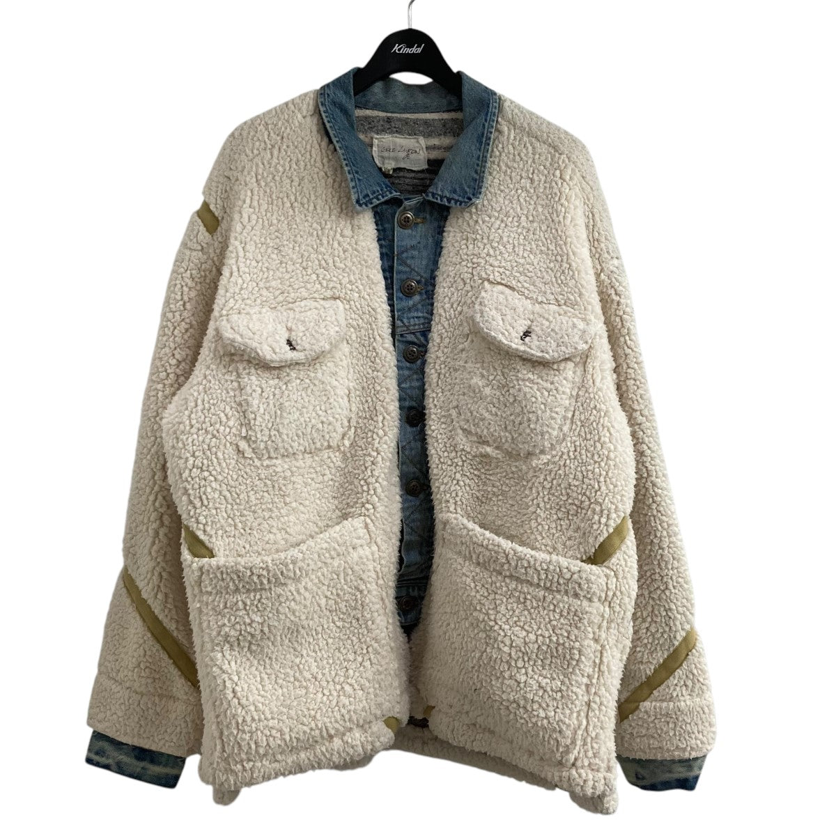 グレッグローレン　ボアジャケット　デニムジャケット　Greg Lauren GREG LAUREN(グレッグローレン) ボアデニムジャケット アイボリー