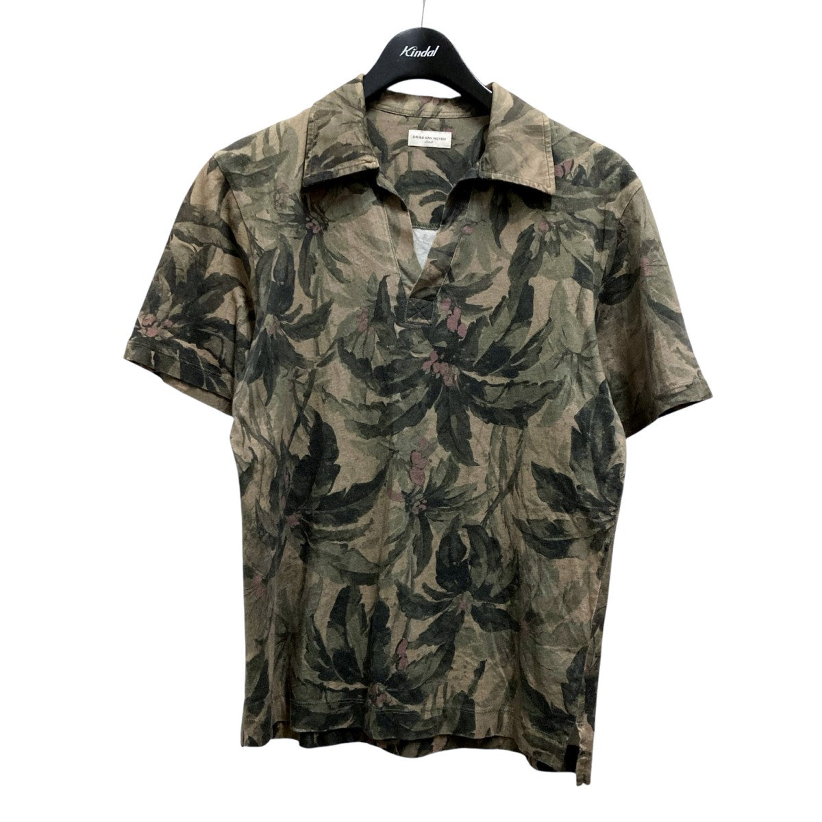 DRIES VAN NOTEN 襟付き総柄Tシャツ 古着・中古-1枚目のアイテム画像