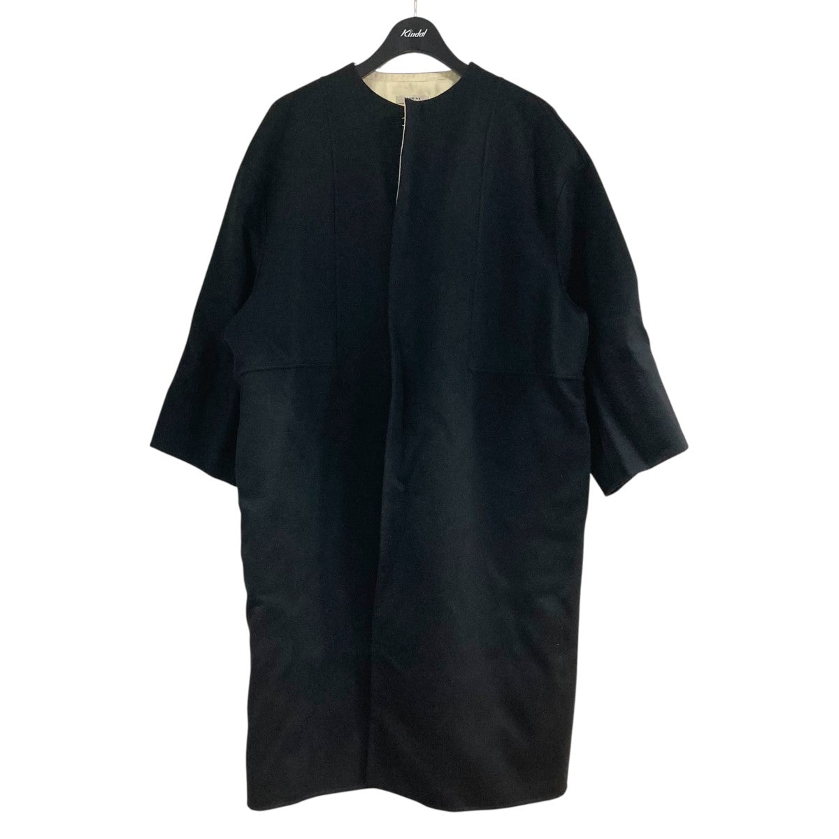 ★ブラミンク★BLAMINK★タフタレギュラーカラーロングコート★ブラック★36 ☆ブラミンク☆BLAMINK☆タフタレギュラーカラーロングコート