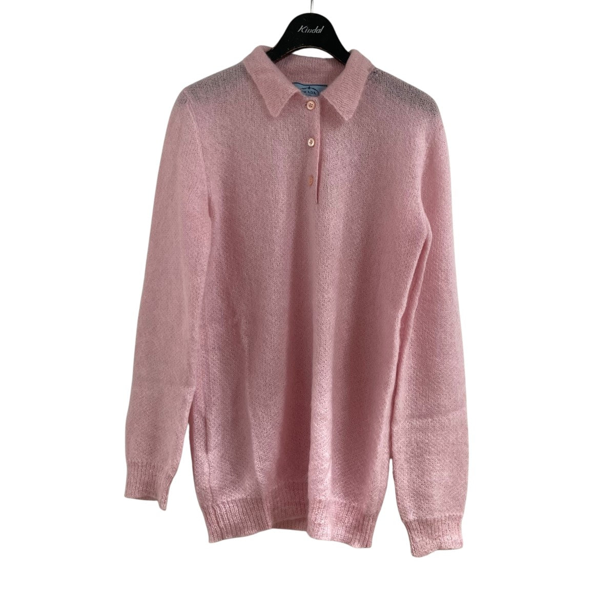 PRADA(プラダ) モヘヤxウールニットポロシャツ P24L1I ライトピンク