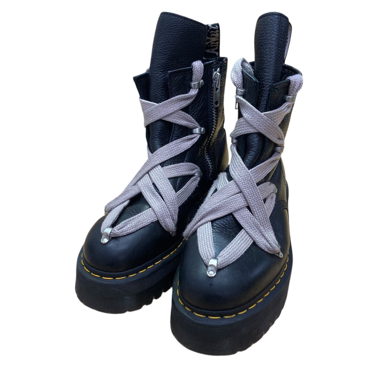 Rick owens dr martens ペンタグラムジャンボレースブーツ Dr. Martens 1460 Quad Leather Sole Pentagram Jumbo Lace Boot