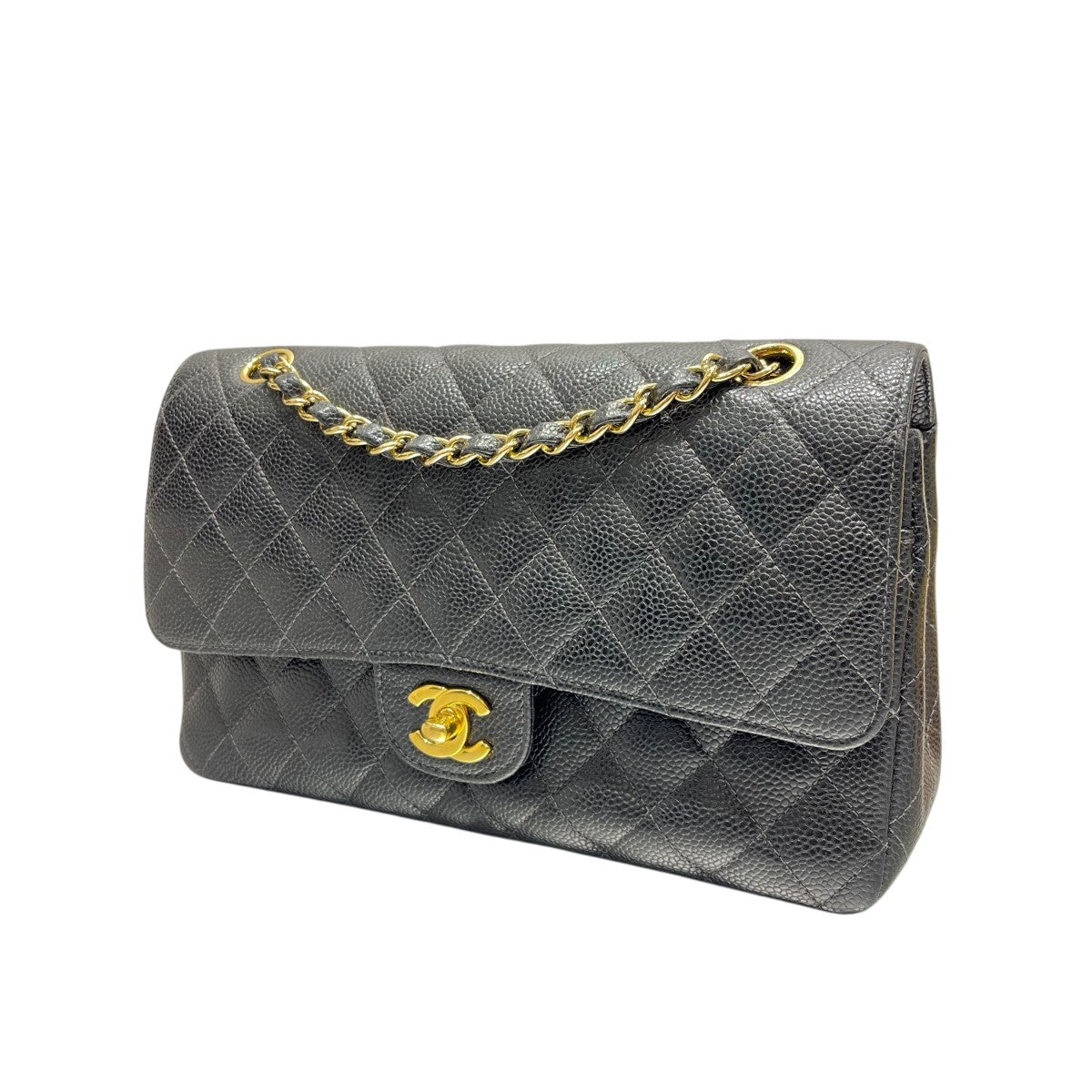 CHANEL マトラッセ キャビアスキン ダブルフラップ チェーン