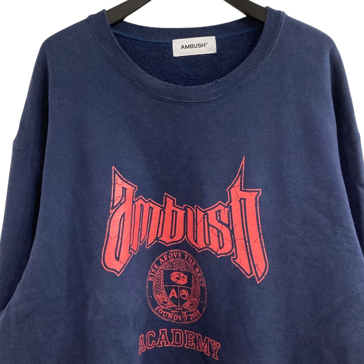 ダメージ加工ロゴプリントスウェット