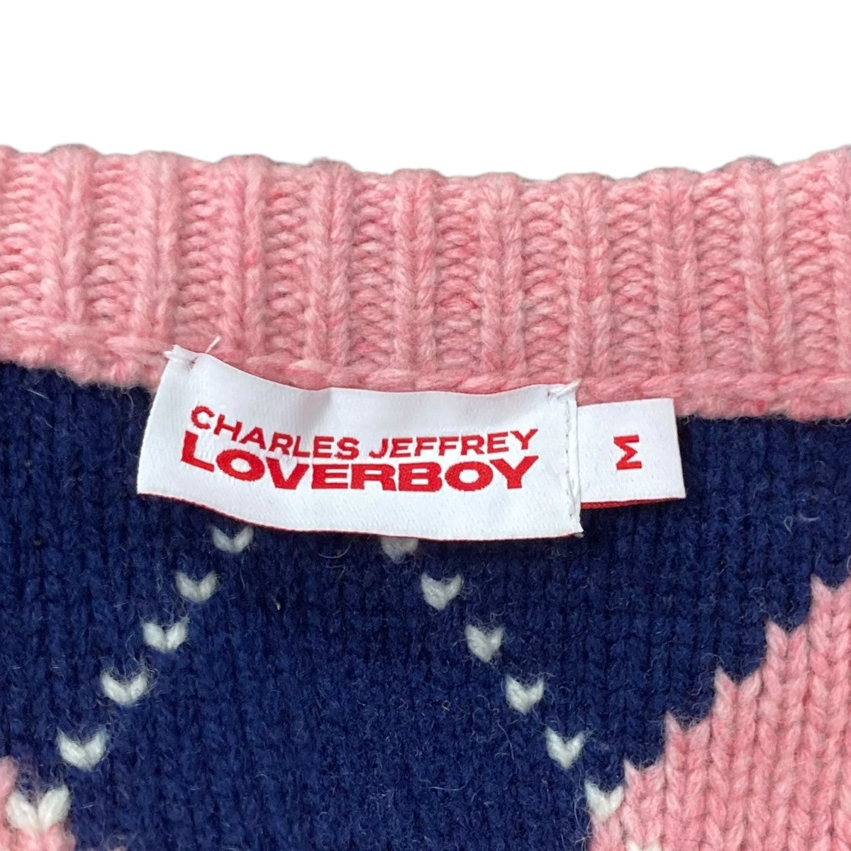 CHARLES JEFFREY LOVERBOY アーガイルカーディガン 古着・中古-6枚目のアイテム画像