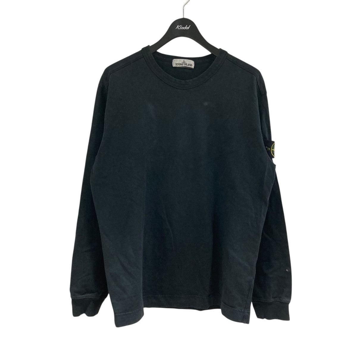 ストーンアイランド ワッペン付き 長袖Tシャツ ロングスリーブ ブラック M STONE ISLAND(ストーンアイランド) ロングスリーブTシャツ