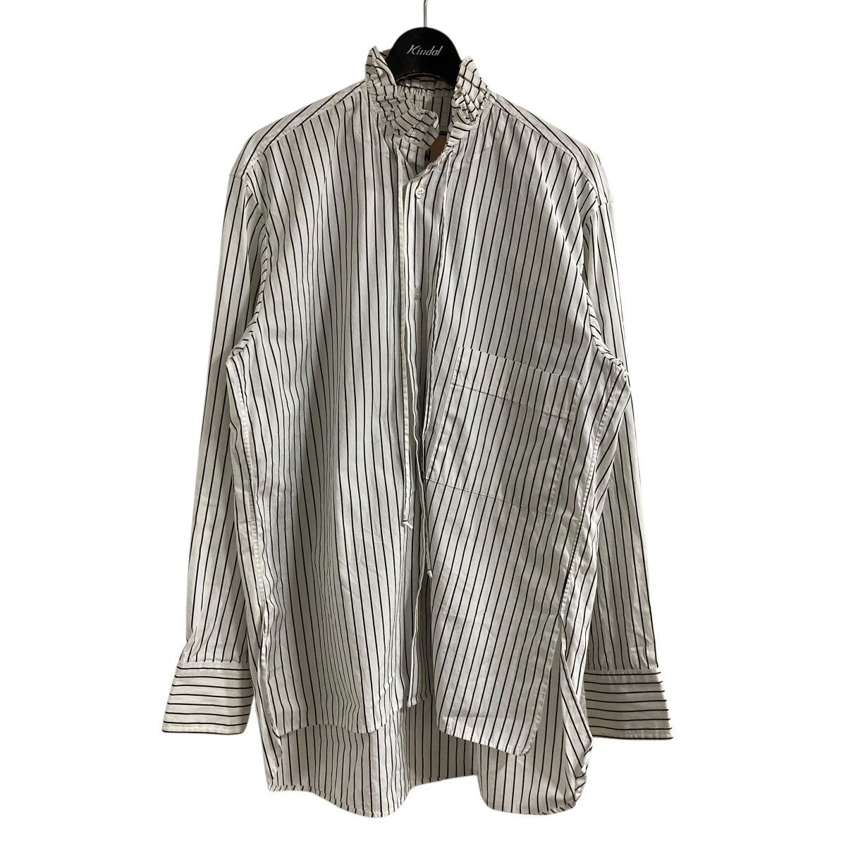 PLAN C プランシー　長袖シャツ　ブラウス　フリル　ストライプ PLAN C プランシー長袖シャツブラウスフリルストライプ