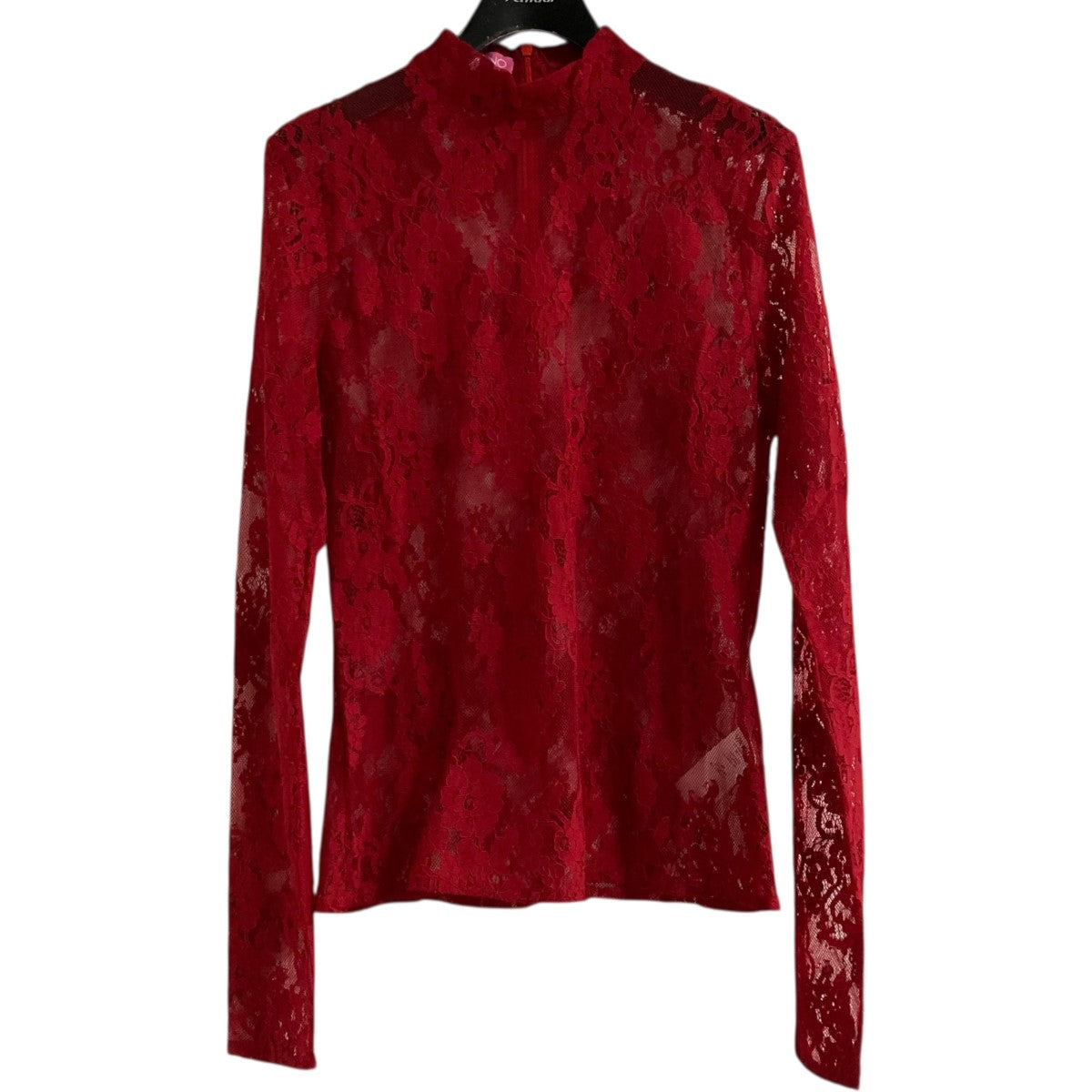 希少！VIVIANO チュールドッキングシャツ赤Mサイズ