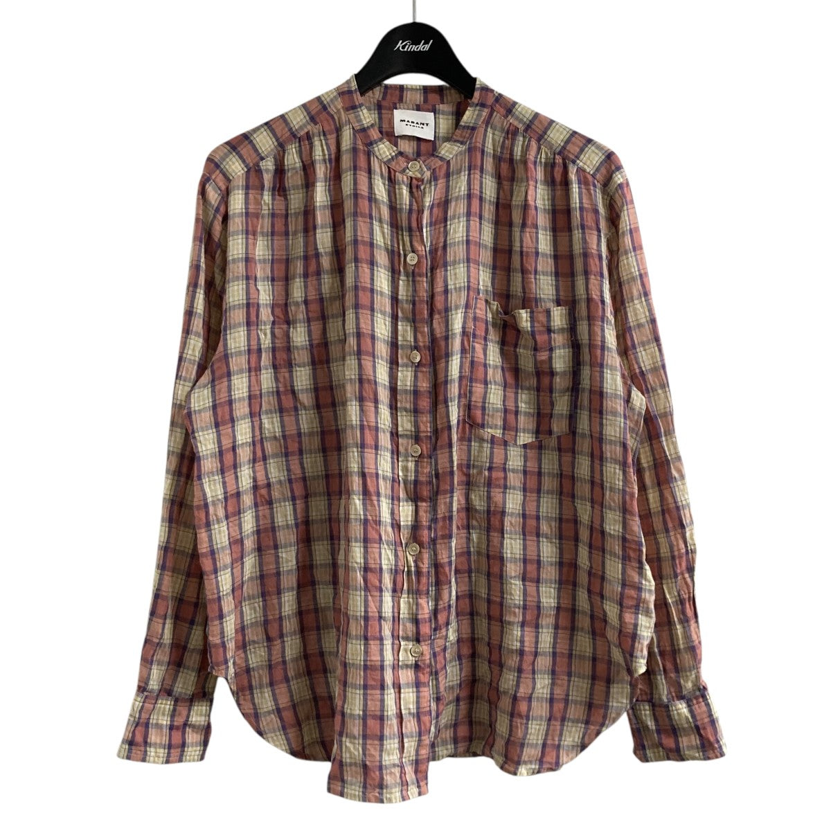 イザベルマランエトワール ISABEL MARANT ETOILE チェックシャツ HT0028FB オレンジ×マルチカラー サイズ：36 ISABEL MARANT ETOILE(イザベルマランエトワール) チェック
