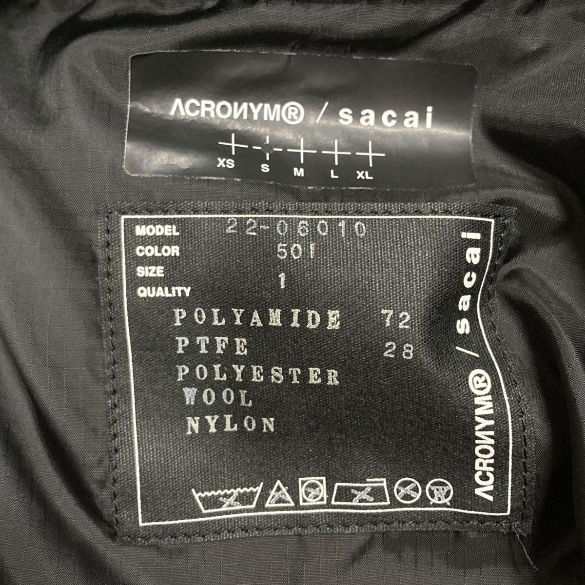 sacai×ACRONYM GORE-TEXナイロンノースリーブトレンチコート 古着・中古-5枚目のアイテム画像