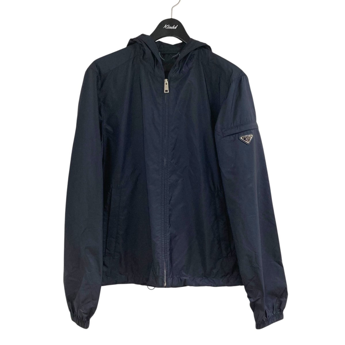 【人気デザイン】PRADA ナイロンパーカー 三角ロゴ　薄手　ネイビー PRADA(プラダ) トライアングルロゴ ナイロンマウンテンパーカー