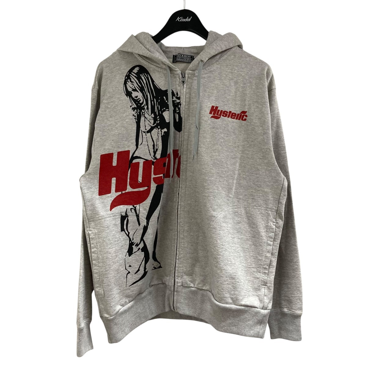 ヒステリックグラマー　パーカー　スウェット　グレー　キラキラプリント HYSTERIC GLAMOUR - SUNSET NY オーバーサイズパーカー / グレー