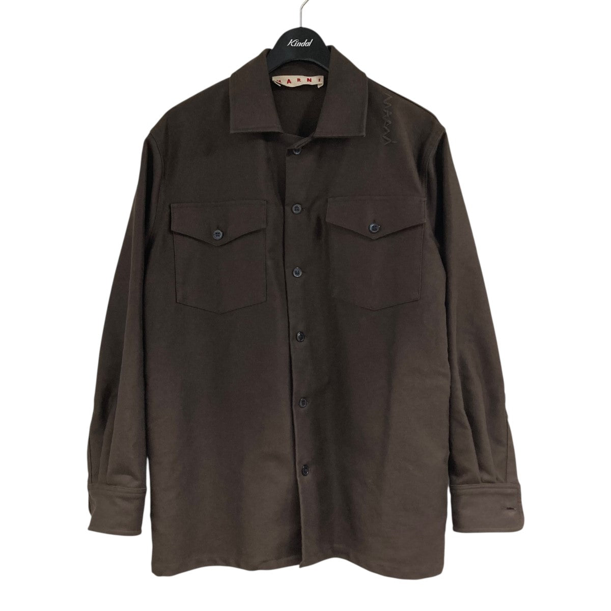 marni 24aw モールスキンシャツ ブラック MARNI(マルニ) 24AWモールスキン ダブルポケットシャツ
